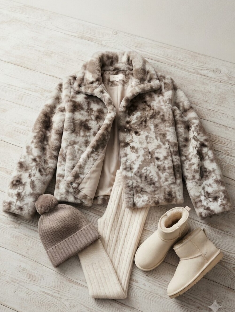 CATO Gray Brown Faux Fur Button Up Jacket - Picture 1 of 9